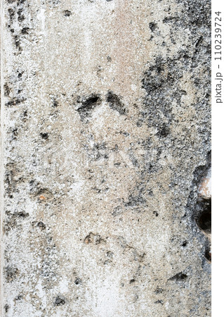 Detail of eroded building wall. Ancient damaged wall. 110239724