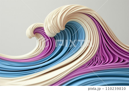 AI生成画像 波の形を抽象的に表現したオブジェクト AI生成画像 波の形を抽象的に表現したオブジェクト 110239810
