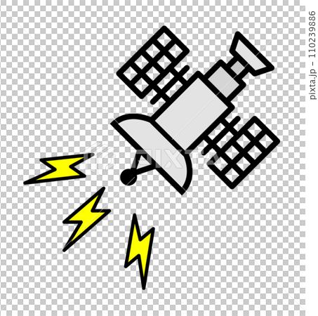 人造衛星在外太空發射和接收無線電波的插圖 110239886