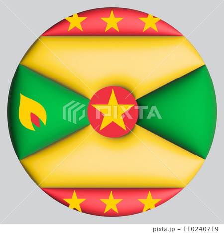 3D Flag of Grenada on circle 110240719