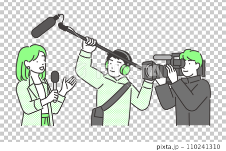 電視播出的電視台工作人員向量圖素材 110241310