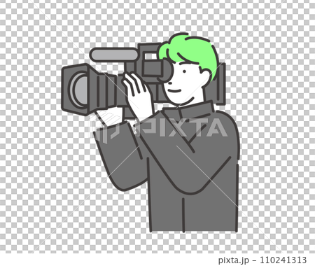 影片製作中攝影機負責人向量圖素材 110241313
