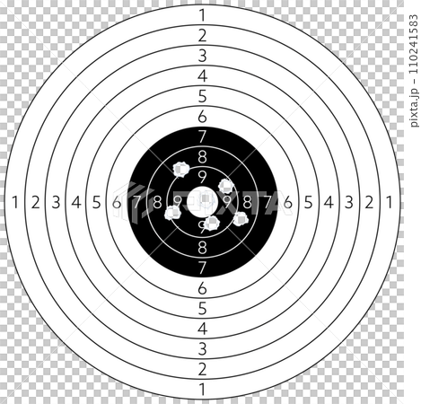 射撃のターゲットの弾痕 110241583