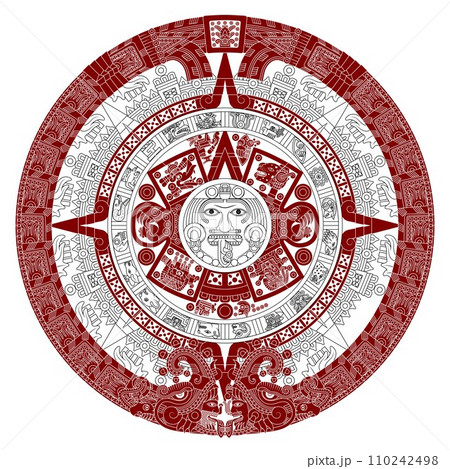 Solar calendar of the ancient Aztec civilization 110242498