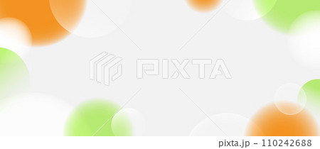 Soft matte sphere background. Orange, green, white floating bubble ball wallpaper. Blur gradient circle backdrop. Vector horizontal design template for banner, poster, presentation, brochure, leaflet Soft matte sphere background. Orange, green, white floating bubble ball wallpaper. Blur gradient circle backdrop. Vector horizontal design template for banner, poster, presentation, brochure, leaflet 110242688