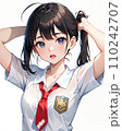 可愛い女の子のイラスト 110242707