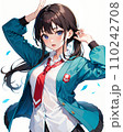 可愛い女の子のイラスト 110242708