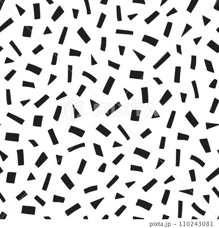 Small dash pattern on white background. Hand drawn small black dash seamless pattern. Simple minimal abstract, geometric texture design seamless background. Vector Small dash pattern on white background. Hand drawn small black dash seamless pattern. Simple minimal abstract, geometric texture design seamless background. Vector 110243081
