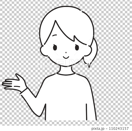 單色|引導的便衣女子|右手 單色|引導的便衣女子|右手 110243157