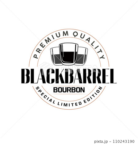 Whiskey Logo, Drink Label Design With Old Retro Vintage Ornament Illustration Premium Template 110243190