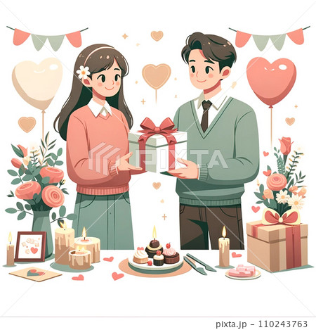 ホワイトデー　イラスト 110243763