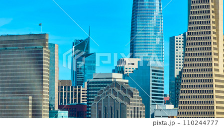 San Francisco skyscraper buildings partial view Transamerica Pyramid and Salesforce Tower, CA 110244777