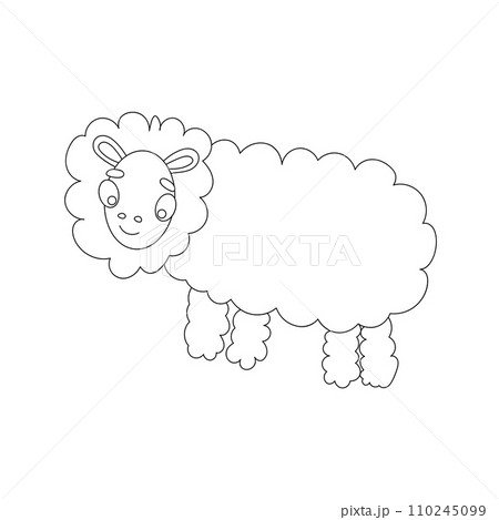 Lamb vector illustration in doodle style on a white background. Lamb vector illustration in doodle style on a white background. 110245099