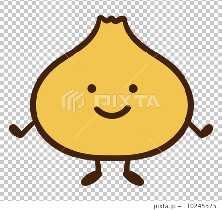 可愛洋蔥角色的變形擬人化插圖 110245325