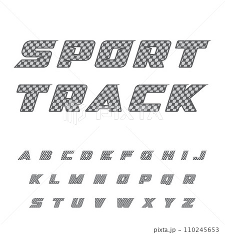 Sport race alphabet checkered 110245653