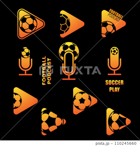 Soccer podcast play microphone Soccer podcast play microphone 110245660