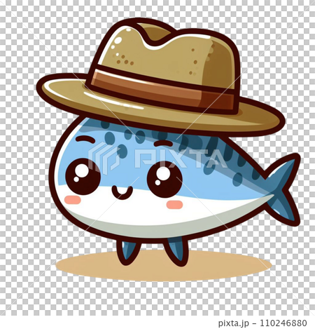 fish wearing a hat 110246880