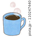コーヒーと湯気　カフェ　水彩風 110247440