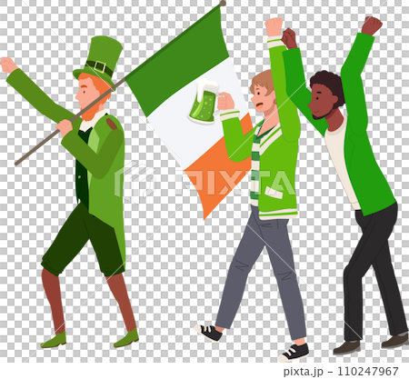 Happy People Celebrate St Patrick Day.  Irish Festival of Joy and Tradition 110247967