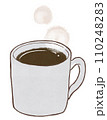 コーヒーと湯気　カフェ　水彩風 110248283