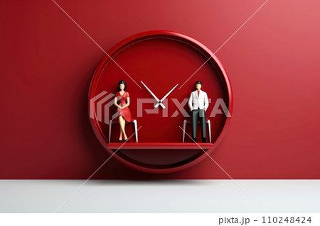 Mockup 3d clock,countdown, happy new year concept, Generative AI 110248424
