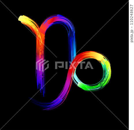 Capricorn zodiac sign luminescent paint 110248627