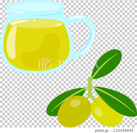 玻璃罐中的橄欖油 玻璃罐中的橄欖油 110248845