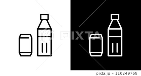 ペットボトルと缶のアイコン ペットボトルと缶のアイコン 110249769
