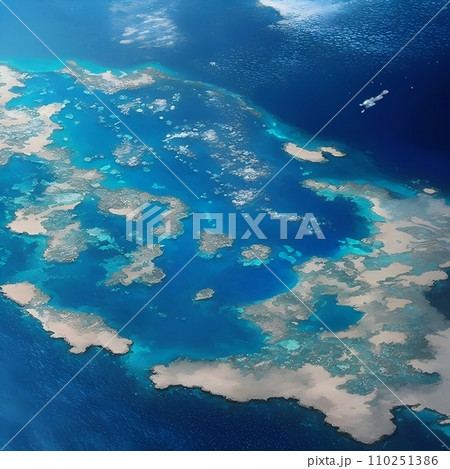 上空から見たグレート・バリア・リーフ 上空から見たグレート・バリア・リーフ 110251386