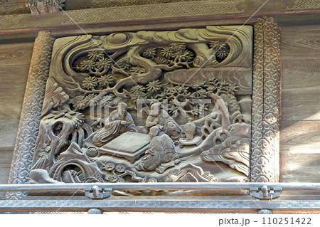 箭弓稲荷神社の本殿の彫刻【埼玉県東松山市】 箭弓稲荷神社の本殿の彫刻【埼玉県東松山市】 110251422