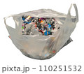 プラスチックの資源ゴミが入った半透明のポリ袋 プラスチックの資源ゴミが入った半透明のポリ袋 110251532