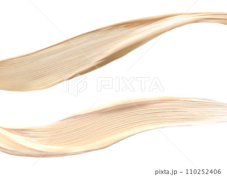 滑らかに伸びるベージュ色のクリーム素材　「AI生成画像」 110252406