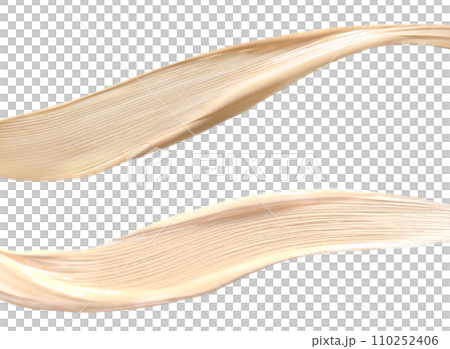 滑らかに伸びるベージュ色のクリーム素材　「AI生成画像」 110252406