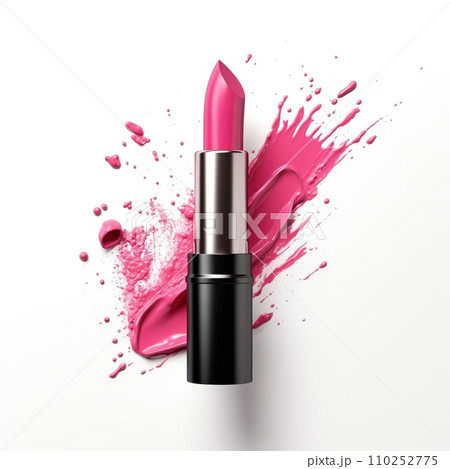 Lipsticks and lipstick smear isolated on white background Lipsticks and lipstick smear isolated on white background 110252775