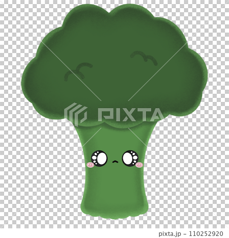 Cute Broccoli Mascot Character Kawaii Cartoon Broccoli Cartoon illustration Green Vegetable Drawing Cartoon Ingredient Food Vegetable Cute Broccoli Kawaii Broccoli 110252920