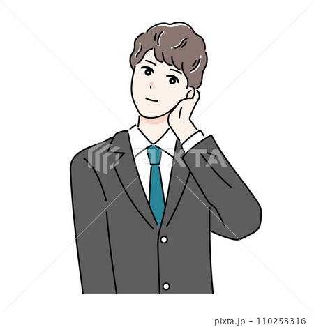 かっこつけたポージングをしているビジネスパーソンのイラスト 110253316