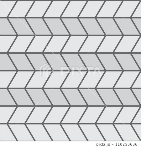 Pavement top view pattern, street grey cobblestone, garden sidewalk tile. Vector herringbone design with interlocking zigzag bricks forming a stylish arrangement to outdoor surfaces roads and streets 110253636