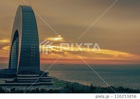 Baku, AZERBAIJAN - DECEMBER 22, 2023: The Crescent Development Project Baku, AZERBAIJAN - DECEMBER 22, 2023: The Crescent Development Project 110253856