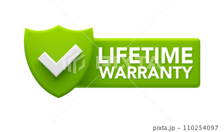 Lifetime Warranty Guarantee Badge - Green Shield with Checkmark for Product Assurance Lifetime Warranty Guarantee Badge - Green Shield with Checkmark for Product Assurance 110254097