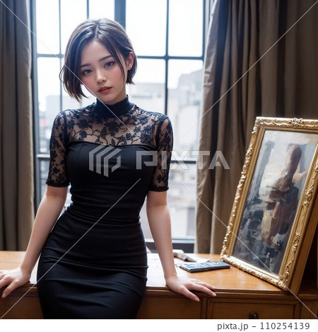 ドレス姿の女性(AI画像) ドレス姿の女性(AI画像) 110254139