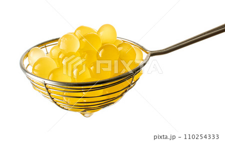 yellow balls for bubble tea 110254333