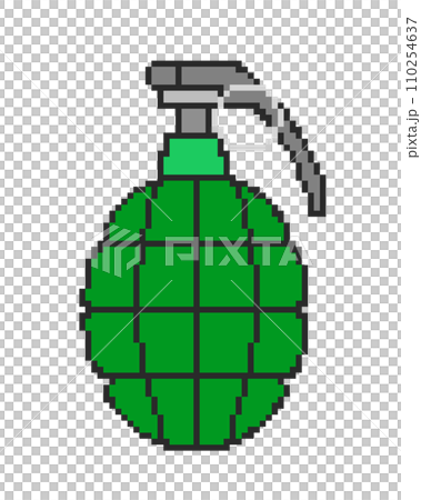 手榴弾_ドット絵(緑) 110254637