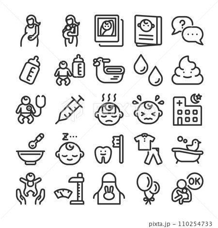 子育て支援 アイコン セット 110254733