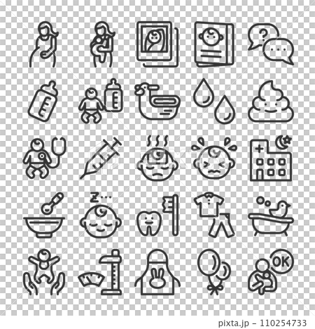 子育て支援 アイコン セット 110254733