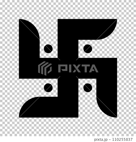 ヒンドゥー教の卐シルエットアイコン。ベクター。 110255837