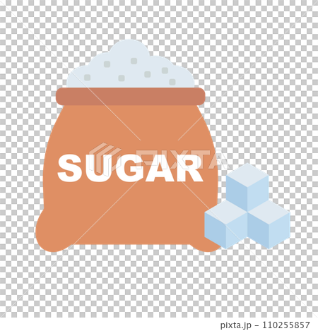 砂糖の入った袋のアイコン。ベクター。 110255857