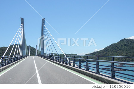 日生湾を渡る備前日生大橋（岡山県備前市） 110256010