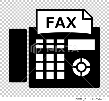 Illustration of a fax machine that can send and receive texts and documents Illustration of a fax machine that can send and receive texts and documents 110256287