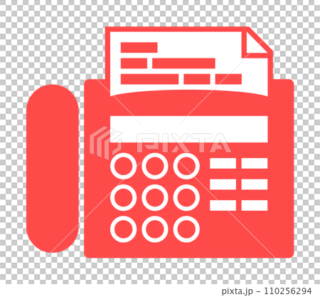 文章や書類を送受信できるファックス機器のイラスト 110256294