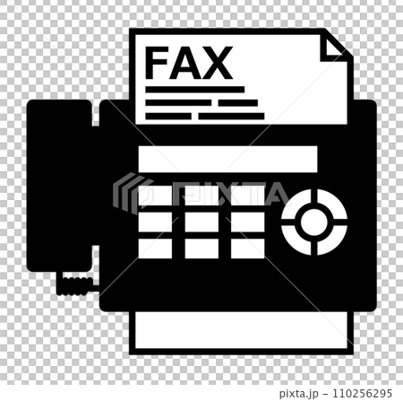 Illustration of a fax machine that can send and receive texts and documents Illustration of a fax machine that can send and receive texts and documents 110256295